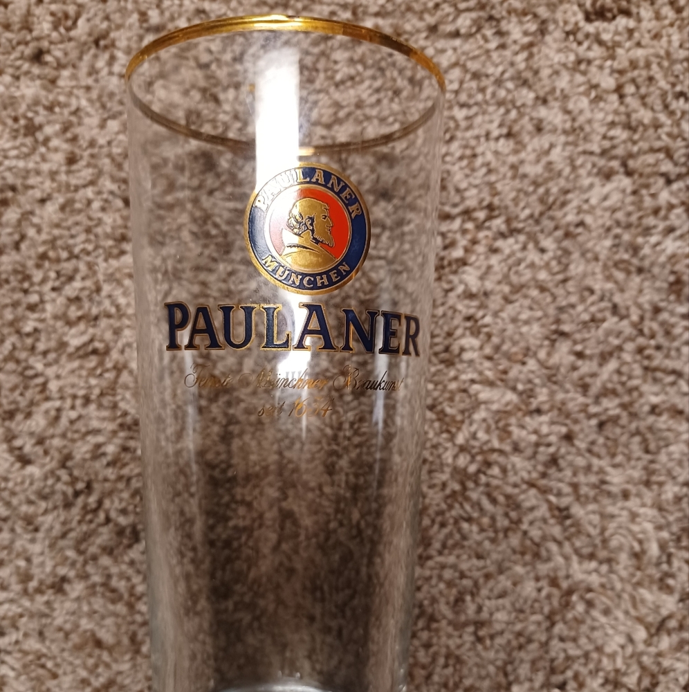 Paulaner Munchen Berr Glass gold rim